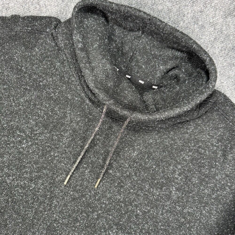 NIKE Fleece Cozy Funnel Sz XL Cowl Neck Sweatshirt Black Oversized Sweater